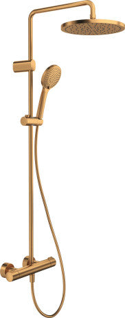 Duravit 1000 Thermostatic MinusFlow Shower System 303 x 573 x 1124mm - Brushed Bronze - TH4282008004
