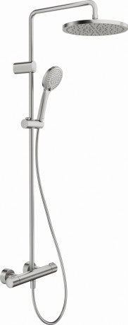 Duravit 1000 Thermostatic MinusFlow Shower System 303 x 573 x 1124mm - Brushed Stainless Steel - TH4282008070