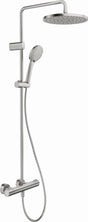 Duravit 1000 Thermostatic MinusFlow Shower System 303 x 573 x 1124mm - Brushed Stainless Steel - TH4282008070