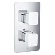 JTP Axel Concealed twin outlet thermostatic shower valve with matt white handles and chrome plate