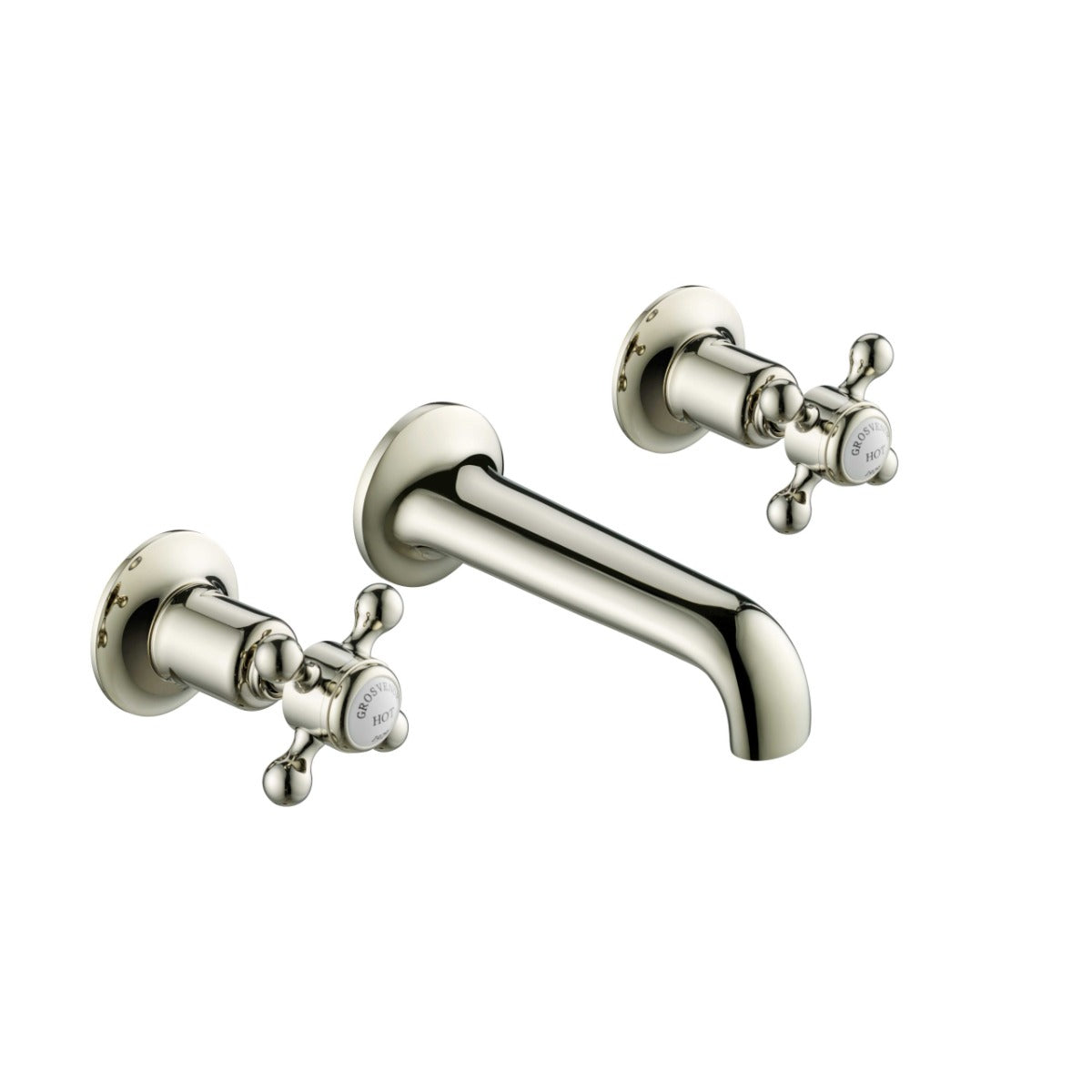 JTP Grosvenor Cross 3 Hole Basin Mixer - Nickel - 76089ANK