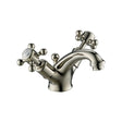 JTP Grosvenor Cross Basin Mixer with Pop Up Waste - Nickel - 76169NK