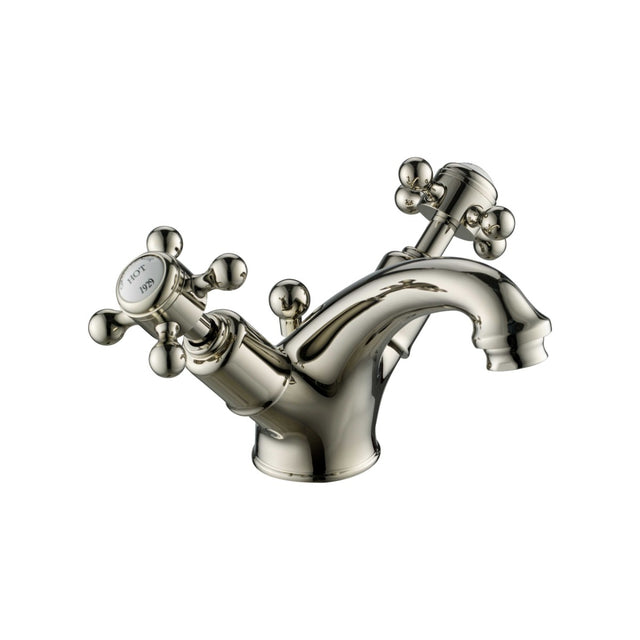 JTP Grosvenor Cross Basin Mixer with Pop Up Waste - Nickel - 76169NK