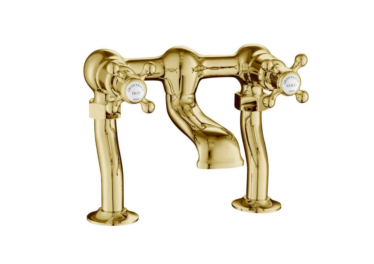 JTP Deck Mounted Bath Filler - Antique Brass - 76223G