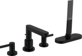 Hansgrohe Finoris 4-hole Rim Mounted Bath Mixer with sBox - Matt Black - 76444670