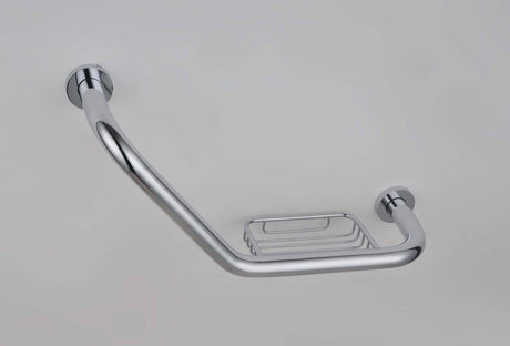Rak Angled Grab Rail With Intergrated Soap Dish - Silver - RAKGRB9920