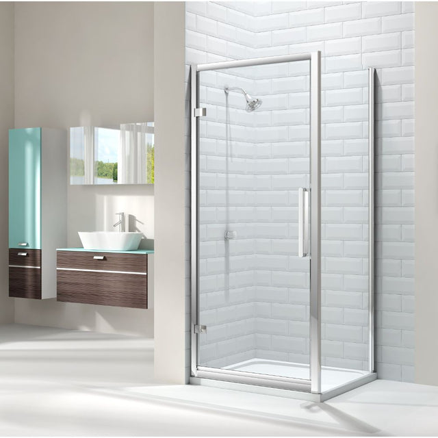 Merlyn 8 Series 760mm Wide Side Panel 8mm Glass - Chrome Frame - M82210
