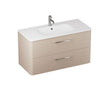 Britton Camberwell 2 Drawer Wall Hung Vanity Unit 800mm - Warm Beige - C80DDM