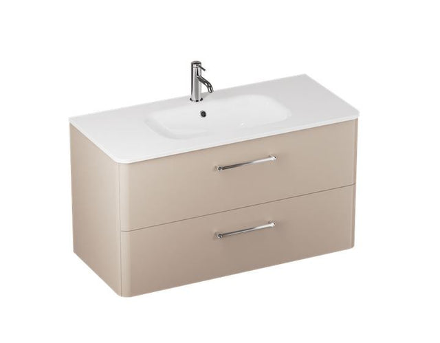 Britton Camberwell 2 Drawer Wall Hung Vanity Unit 800mm - Warm Beige - C80DDM