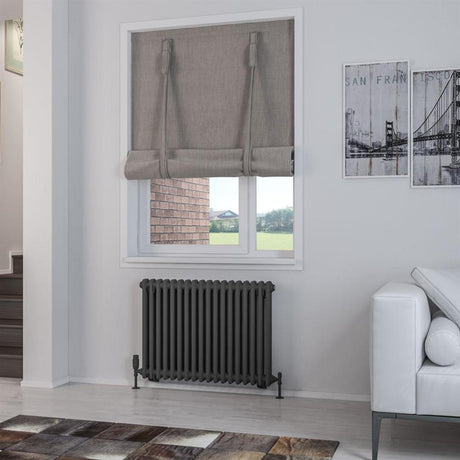 Eastbrook Rivassa Traditional Two Column Radiator 600mm x 833mm - Matt Anthracite - 81.0024 - TAP 'N' SHOWER