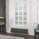 Eastbrook Rivassa 300mm x 1148mm Traditional 3 Column Radiator - Matt Anthracite - 81.0029 - TAP 'N' SHOWER
