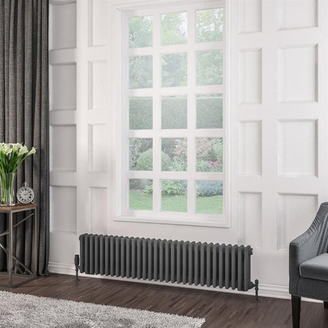 Eastbrook Rivassa Traditional 3 Column Radiator 300mm x 1373mm - Matt Anthracite - 81.0030 - TAP 'N' SHOWER