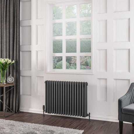 Eastbrook Rivassa Traditional 3 Column Radiator 600mm x 833mm - Matt Anthracite - 81.0032 - TAP 'N' SHOWER
