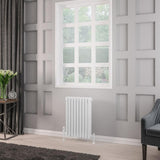 Eastbrook Rivassa Traditional 3 Column Radiator 600mm x 428mm - Gloss White - 81.0042 - TAP 'N' SHOWER