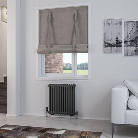 Eastbrook Rivassa Traditional Two Column Radiator 600mm x 563mm - Matt Anthracite - 81.0049 - TAP 'N' SHOWER