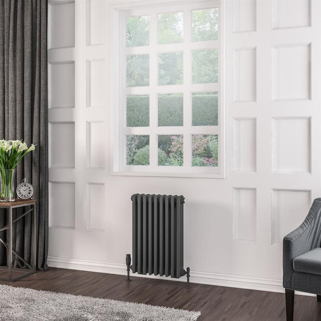 Eastbrook Rivassa Traditional Two Column Radiator 600mm x 428mm - Matt Anthracite - 81.0046 - TAP 'N' SHOWER