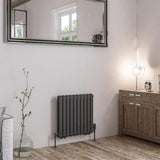 Eastbrook Rubano Horizontal Column Radiator 600mm x 623mm - Matt Anthracite - 81.0061 - TAP 'N' SHOWER