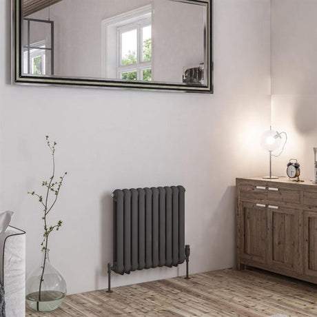 Eastbrook Rubano Horizontal Column Radiator 600mm x 623mm - Matt Anthracite - 81.0061 - TAP 'N' SHOWER