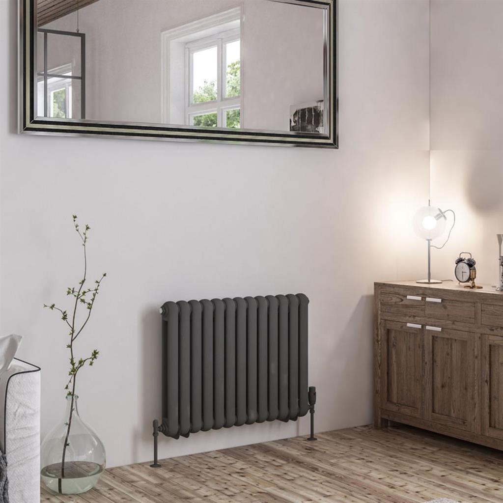 Eastbrook Rubano Horizontal Column Radiator 600mm x 803mm - Matt Anthracite - 81.0062 - TAP 'N' SHOWER