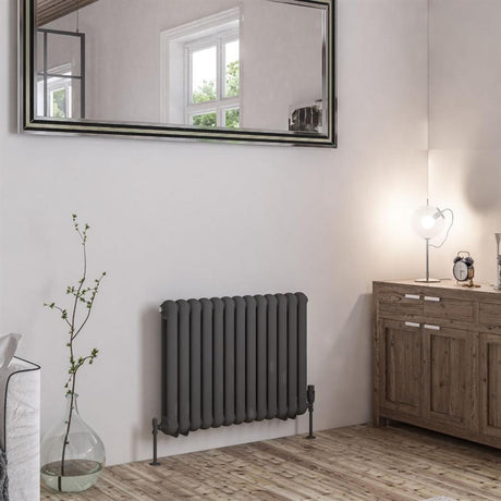 Eastbrook Rubano Horizontal Column Radiator 600mm x 803mm - Matt Anthracite - 81.0062 - TAP 'N' SHOWER