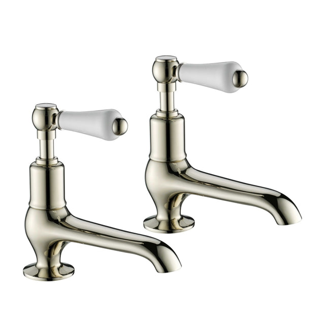JTP Grosvenor Lever Long Nose Basin Taps - Nickel - 85011NK