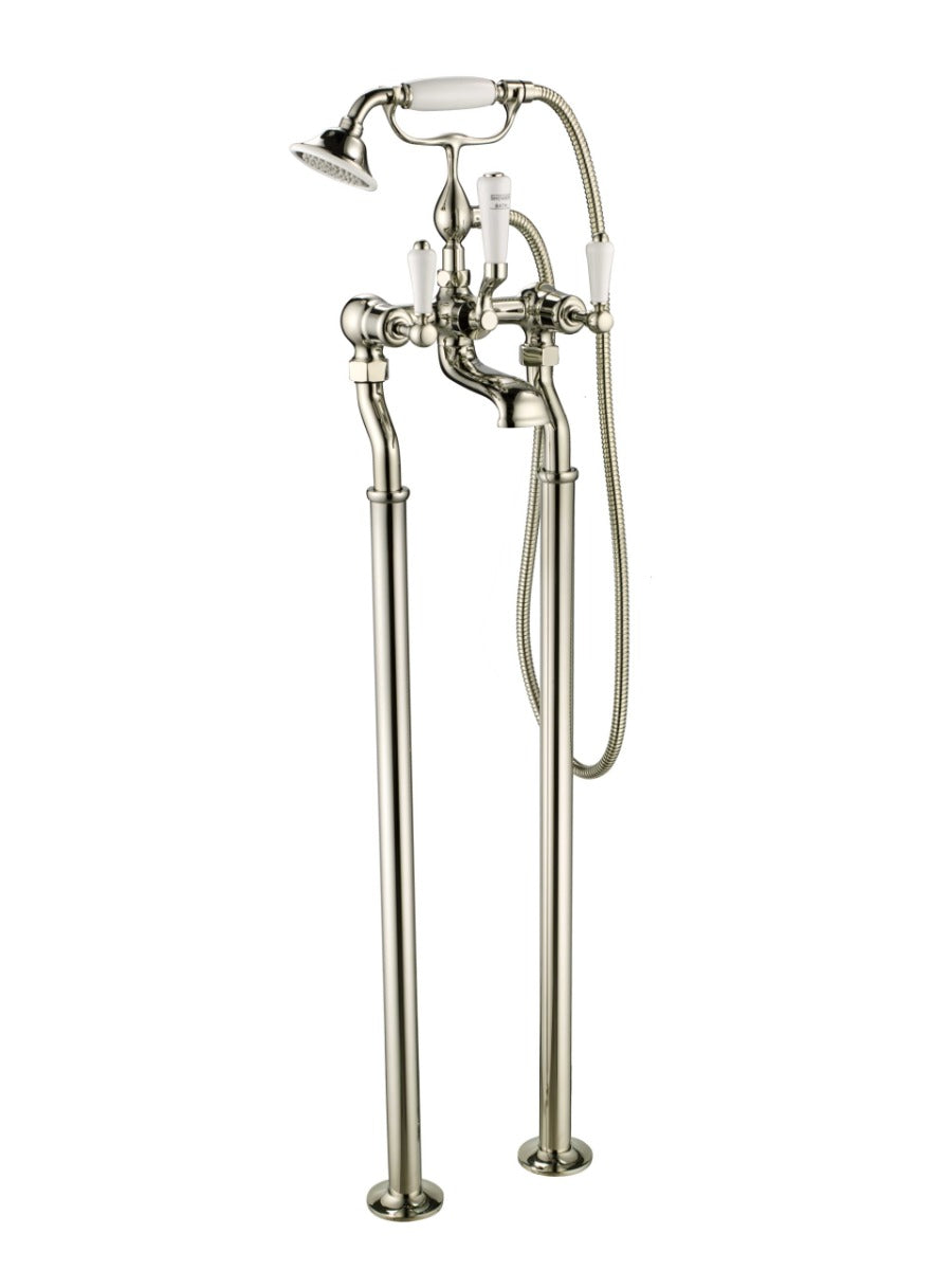 JTP Grosvenor Freestanding Bath Shower Mixer With Kit - Nickel - 85275FSNK
