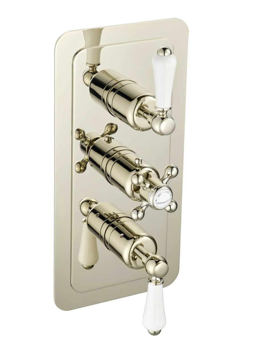 JTP Grosvenor Lever Thermostatic 2 Outlet Shower Valve - Nickel - 85690NK