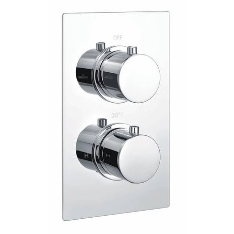 RAK Dual Handle Round 2 Outlet Concealed Thermostatic Shower Valve - Chrome - RAKSHW3202R