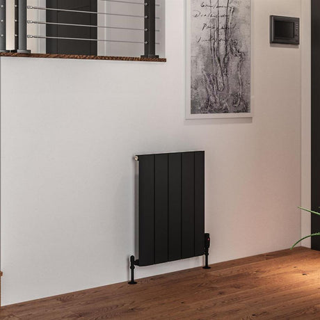 Eastbrook Peretti Aluminium Horizontal Flat Panel Radiator 600mm x 470mm - Matt Black - 86.0064 - TAP 'N' SHOWER