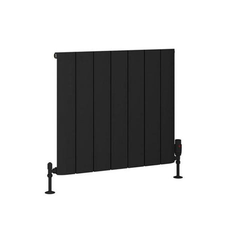 Eastbrook Peretti Aluminium Horizontal Flat Panel Radiator 600mm x 660mm - Matt Black - 86.0067 - TAP 'N' SHOWER