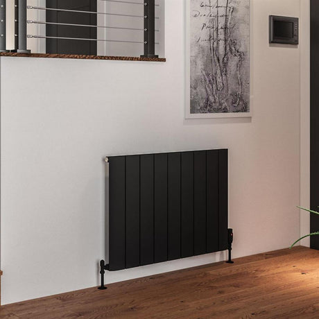 Eastbrook Peretti Aluminium Horizontal Flat Panel Radiator 600mm x 850mm - Matt Black - 86.0070 - TAP 'N' SHOWER