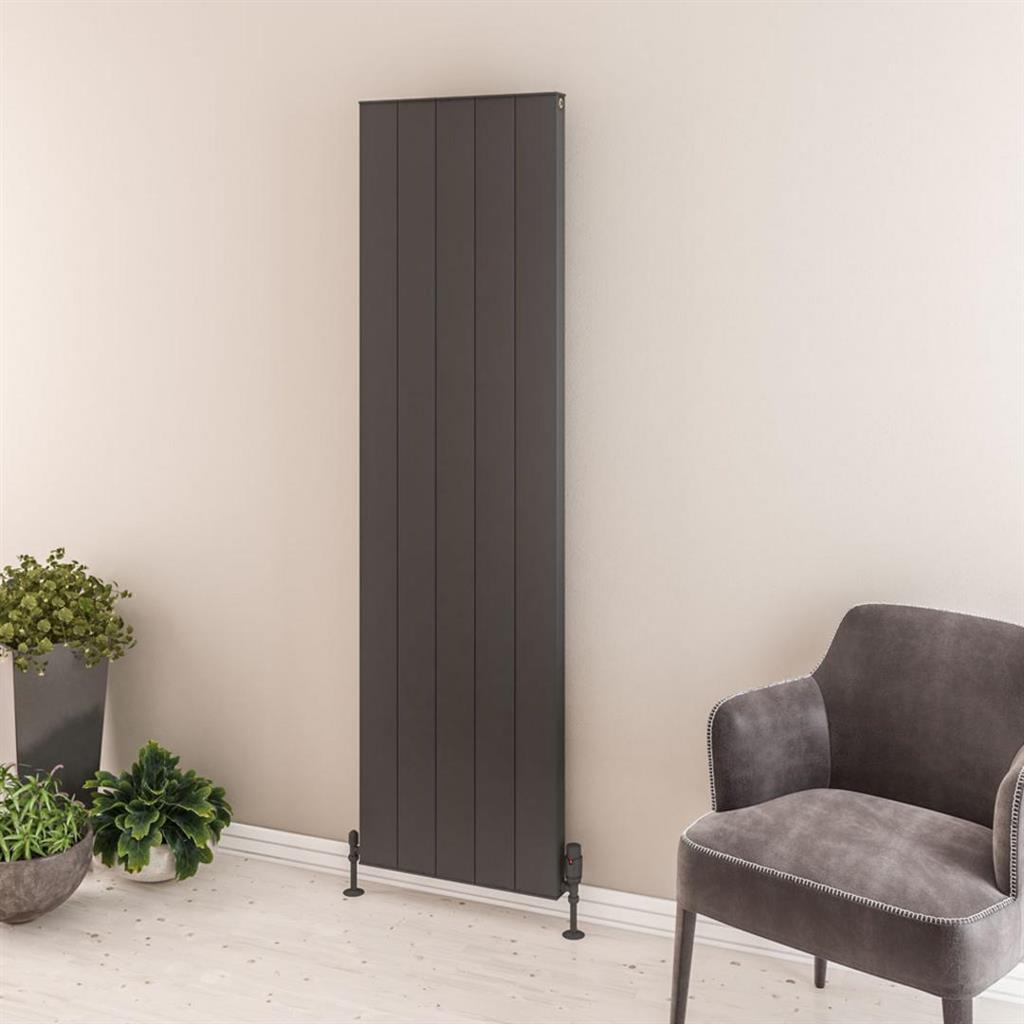 Eastbrook Vesima Aluminium Vertical Radiator 1800mm x 503mm - Matt Anthracite - 86.0087 - TAP 'N' SHOWER