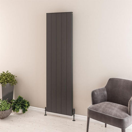 Eastbrook Vesima Aluminium Vertical Radiator 1800mm x 503mm - Matt Anthracite - 86.0087 - TAP 'N' SHOWER
