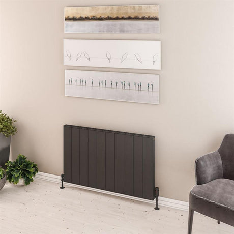 Eastbrook Vesima Aluminium Horizontal Radiators 600mm x 1003mm - Matt Anthracite - 86.0099 - TAP 'N' SHOWER