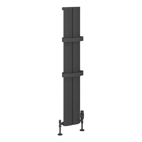 Eastbrook Berlini Aluminium Vertical Radiator 1200mm x 185mm - Matt Anthracite - 86.0145 - TAP 'N' SHOWER