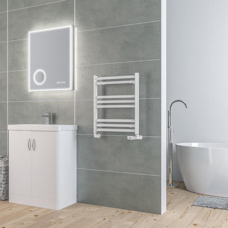 Eastbrook Velor Aluminium Towel Radiator 600mm x 500mm - Matt White - 86.0158 - TAP 'N' SHOWER