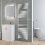 Eastbrook Velor Aluminium Towel Radiator 1800mm x 600mm - Matt White - 86.0163 - TAP 'N' SHOWER