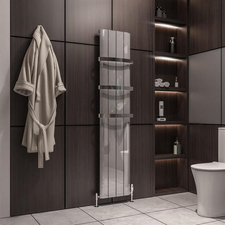 Eastbrook Peretti Aluminium Vertical Flat Panel Radiator 1800mm x 375mm - Polished - 86.0178 - TAP 'N' SHOWER