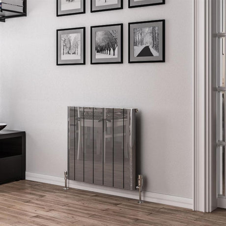 Eastbrook Peretti Aluminium Horizontal Flat Panel Radiator 600mm x 660mm - Polished - 86.0181 - TAP 'N' SHOWER