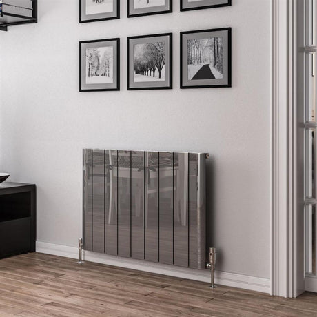 Eastbrook Peretti Aluminium Horizontal Flat Panel Radiator 600mm x 850mm - Polished - 86.0182 - TAP 'N' SHOWER