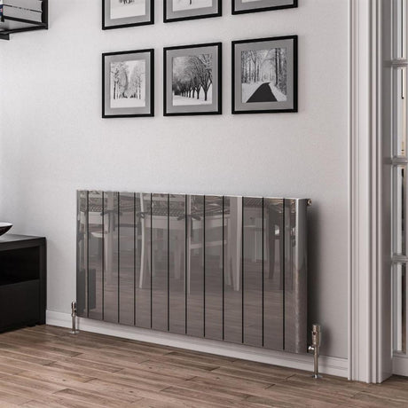 Eastbrook Peretti Aluminium Horizontal Flat Panel Radiator 600mm x 1230mm - Polished - 86.0184 - TAP 'N' SHOWER