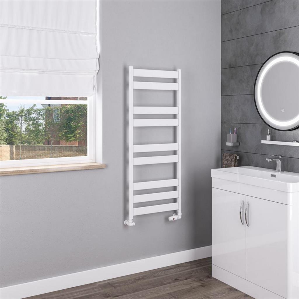Eastbrook Pelago Aluminium Towel Radiator 1200mm x 500mm - Matt White - 86.0214 - TAP 'N' SHOWER