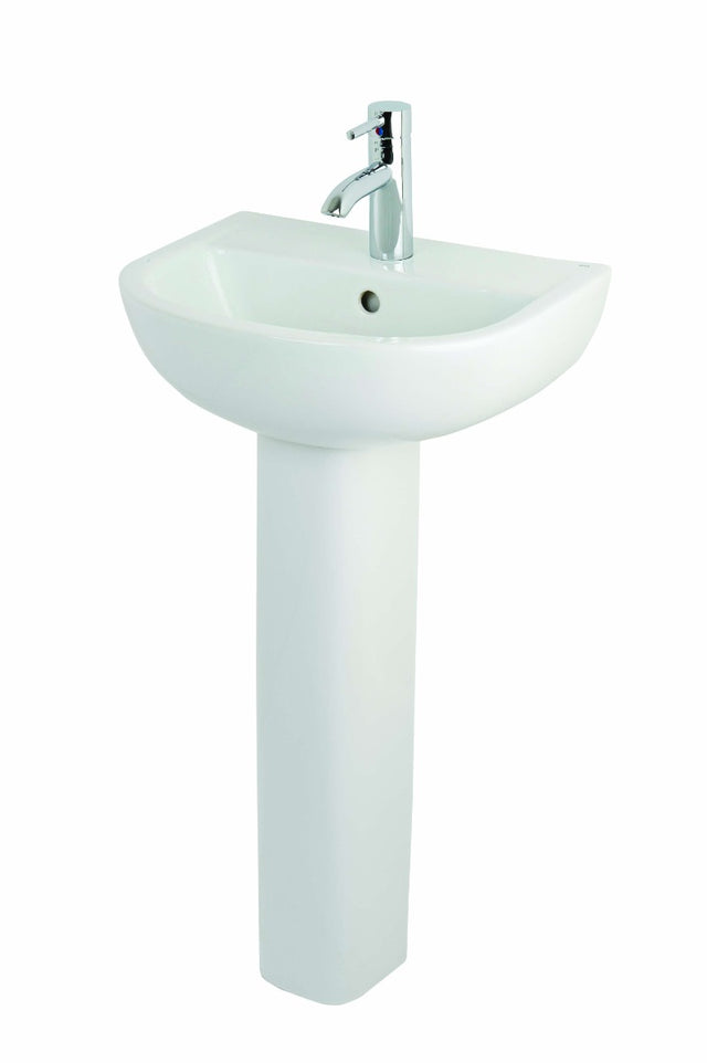 Rak Compact Basin 1 Tap Hole - 450mm - White - COM45BAS1