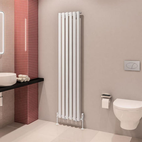Eastbrook Tunstall Vertical Designer Radiator 1800mm x 630mm - Matt White - 89.0009 - TAP 'N' SHOWER
