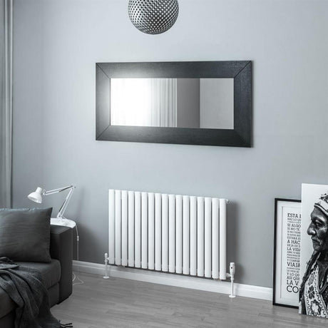 Eastbrook Tunstall Horizontal Designer Radiator 600mm x 1179mm - Matt White - 89.0022 - TAP 'N' SHOWER