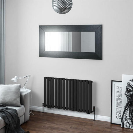 Eastbrook Tunstall Horizontal Designer Radiator 600mm x 1179mm - Matt Black - 89.0024 - TAP 'N' SHOWER