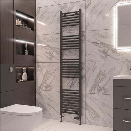 Eastbrook Wingrave Straight Ladder Towel Radiator 1800mm x 400mm - Matt Anthracite - 89.0072 - TAP 'N' SHOWER