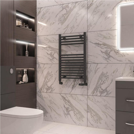 Eastbrook Wingrave Straight Ladder Towel Radiator 800mm x 500mm - Matt Anthracite - 89.0073 - TAP 'N' SHOWER