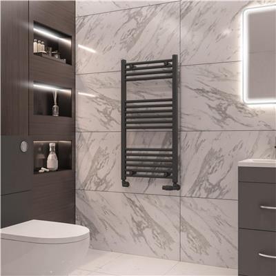 Eastbrook Wingrave Straight Ladder Towel Radiator 1000mm x 500mm - Matt Anthracite - 89.0074 - TAP 'N' SHOWER