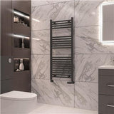 Eastbrook Wingrave Straight Ladder Towel Radiator1200mm x 500mm - Matt Anthracite - 89.0075 - TAP 'N' SHOWER
